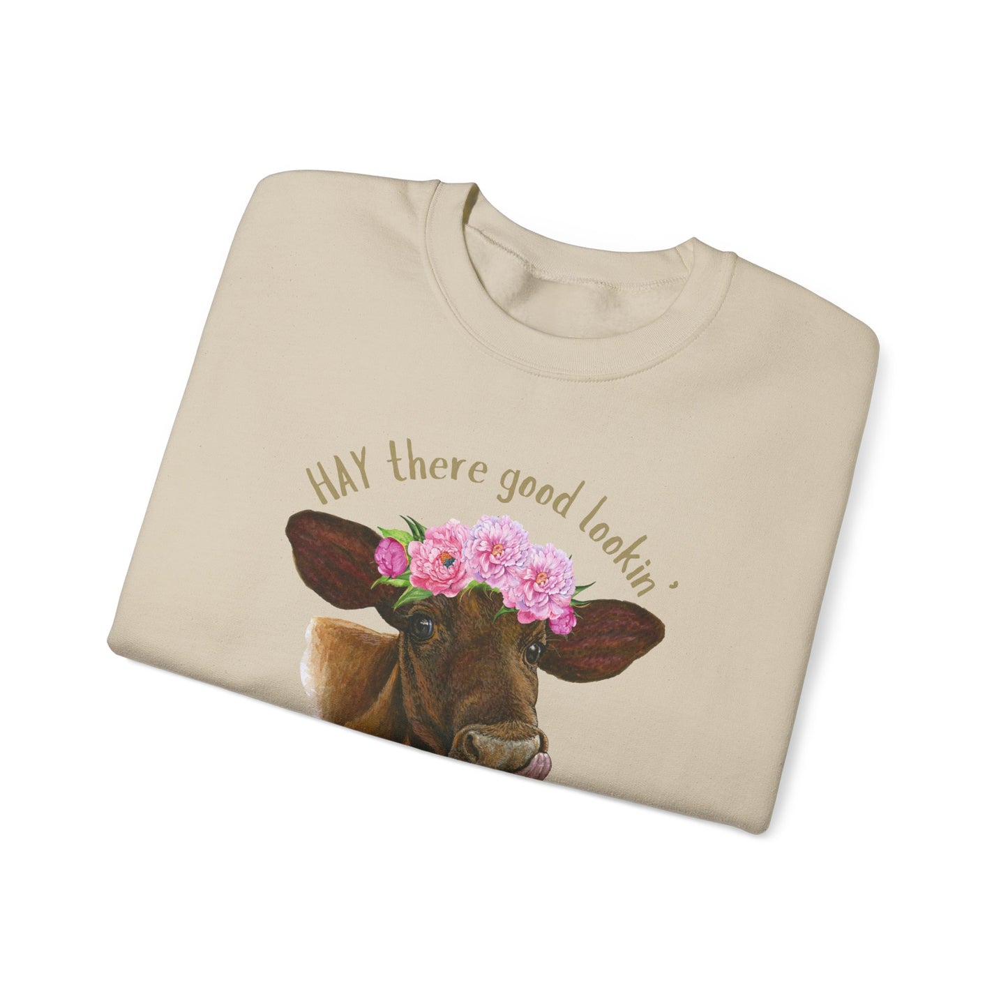 Funny Cow Unisex Sweatshirt - "HAY there good lookin'"