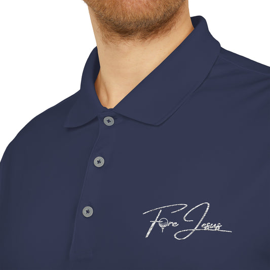 'FORE JESUS' adidas Unisex Performance Polo - Athletic Shirt - Loud Wear - Gold Apparel