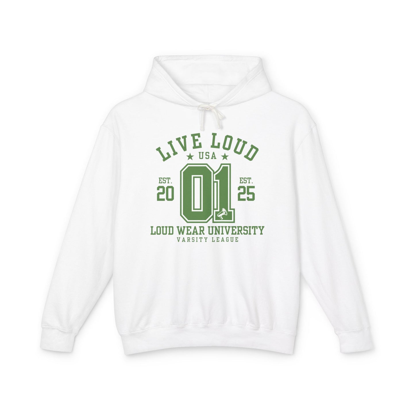 Live Loud Varsity - Lightweight Hooded Sweatshirt - Loud Wear