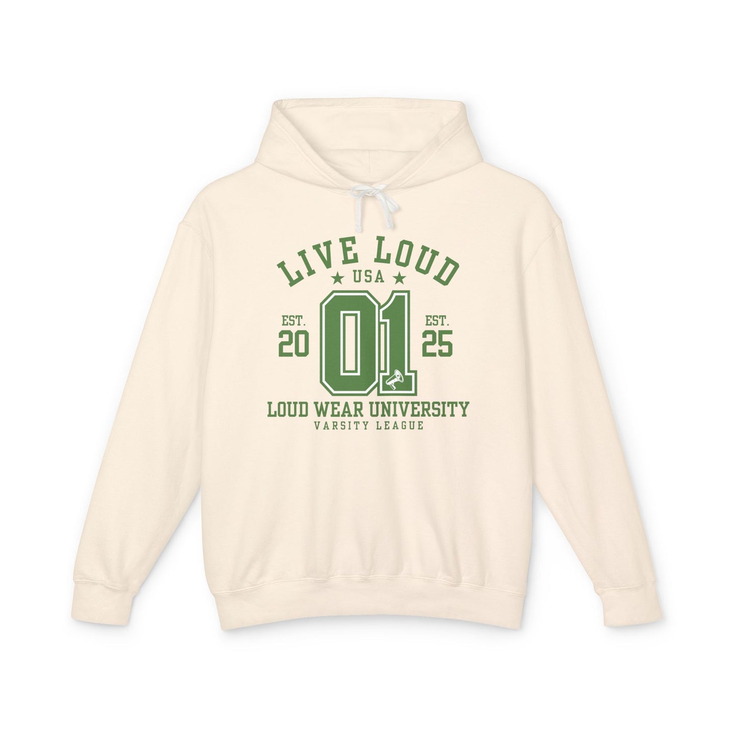 Live Loud Varsity - Lightweight Hooded Sweatshirt - Loud Wear