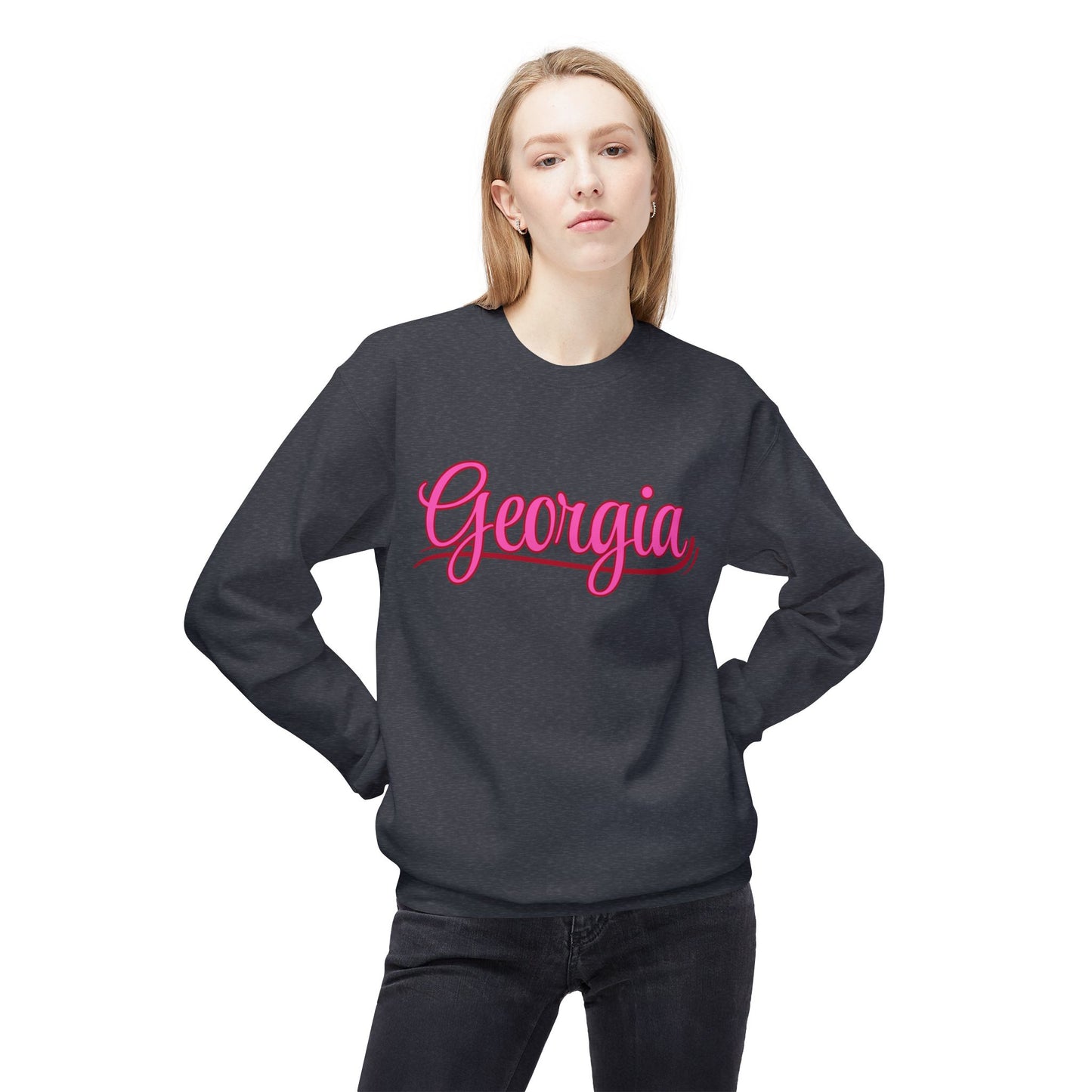 Georgia - Fleece Crewneck Sweatshirt - Cozy & Stylish Apparel for Everyday Wear -