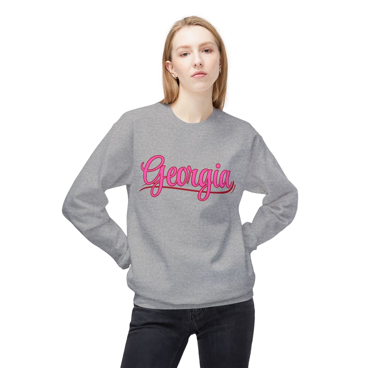 Georgia - Fleece Crewneck Sweatshirt - Cozy & Stylish Apparel for Everyday Wear -