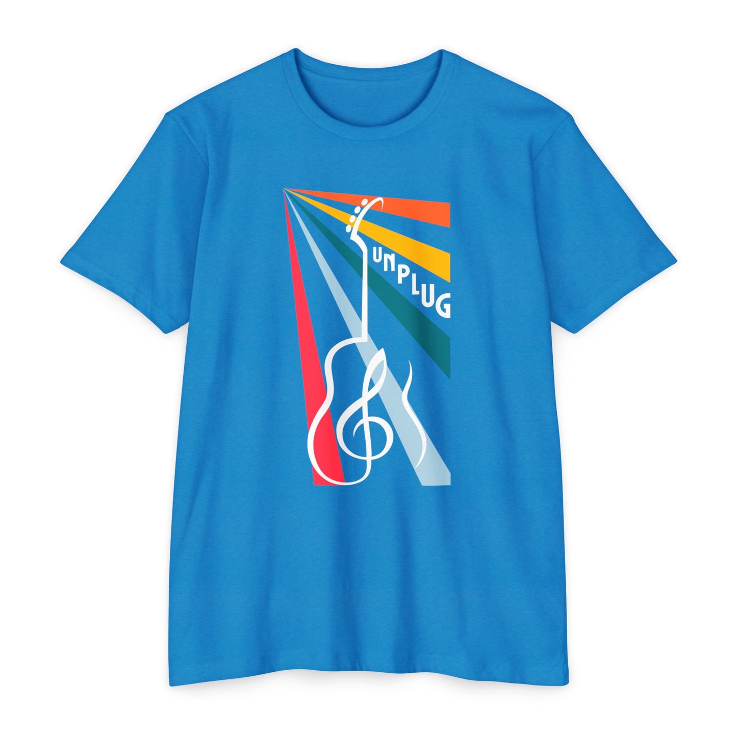 Unplug Guitar Art Unisex CVC Jersey T-shirt - Perfect for Music Lovers