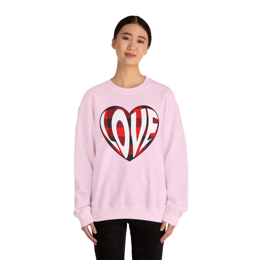 Plaid Heart - Valentine - Heavy Blend™ Crewneck Sweatshirt