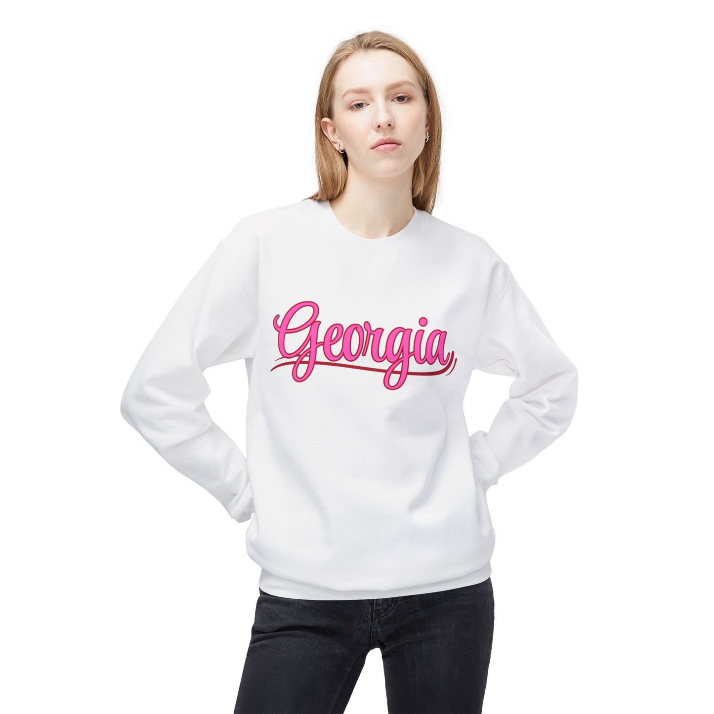 Georgia - Fleece Crewneck Sweatshirt - Cozy & Stylish Apparel for Everyday Wear -