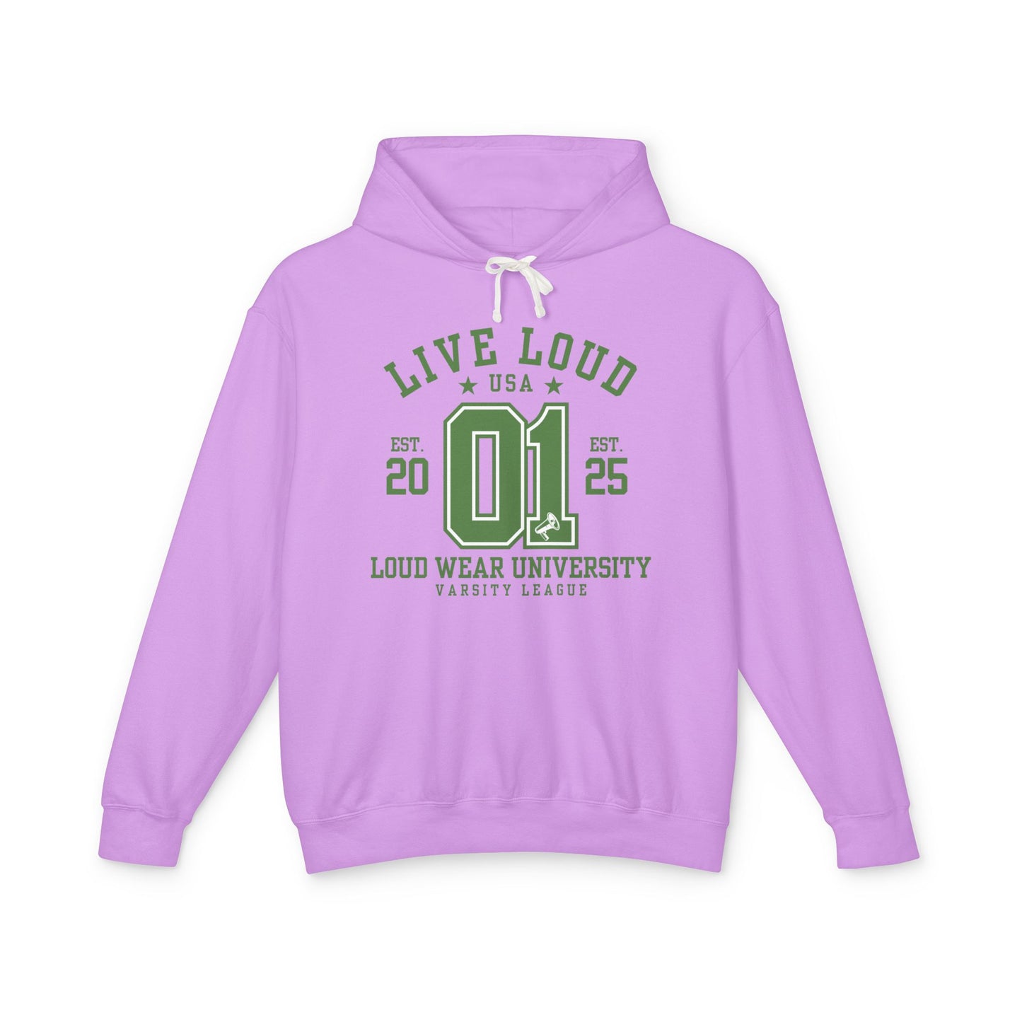 Live Loud Varsity - Lightweight Hooded Sweatshirt - Loud Wear