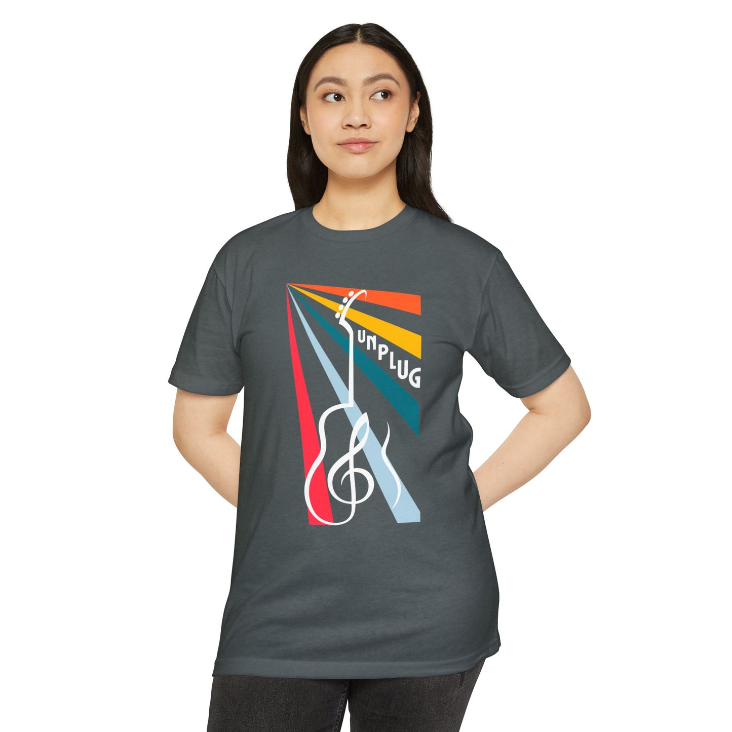 Unplug Guitar Art Unisex CVC Jersey T-shirt - Perfect for Music Lovers